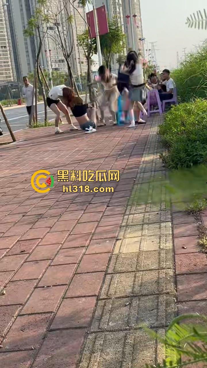 最爱看女人打架了，打得确实够猛，直接一群姐妹围上去，一个酒瓶子疯狂敲，旁边男的都看呆了！-2